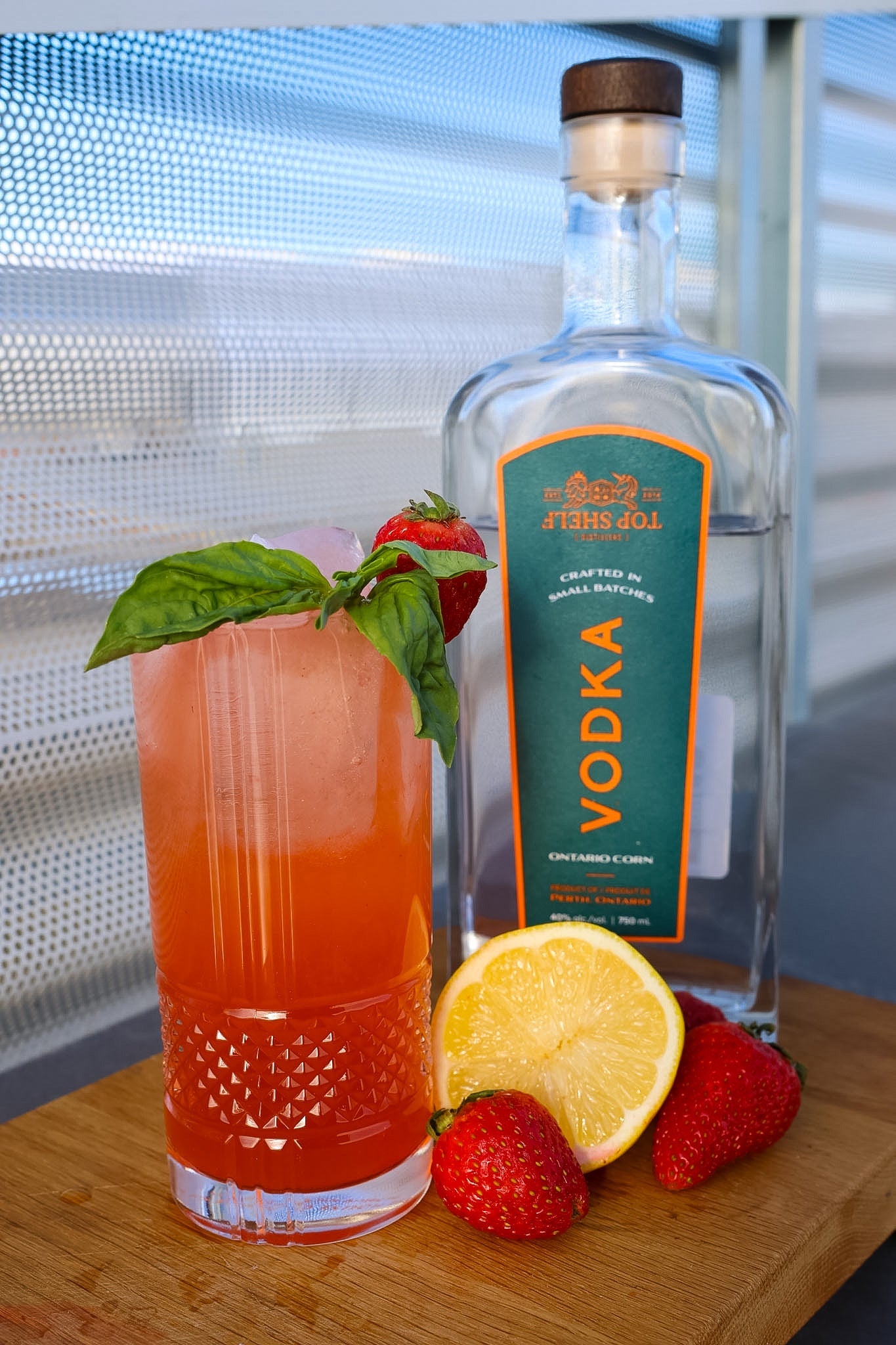 Strawberry Basil Vodka Smash